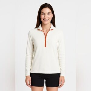 Ralph Lauren black label 1/4 zip terrycloth pullover small white sweatshirt 1/2